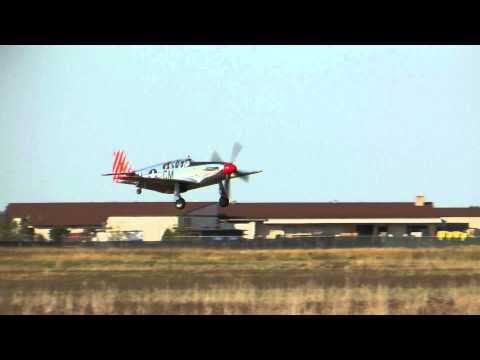 P-51 Mustang, Betty Jane, landing at KHWY on 10/10...