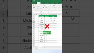 STAR⭐ Rating trick in Excel (In 2 steps) #shorts #excel screenshot 3