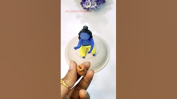 Little Krishna Idol🙏🥰#littlekrishna making with super clay#diy#shorts