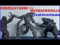 MECHAGODZILLA vs GODZILLA & KONG  WITH CLAY/PLASTILINA. GODZILLA VS KONG 2021.