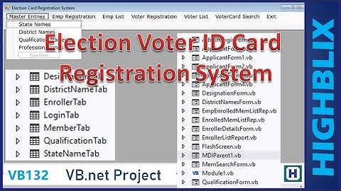 Election Voter ID Card Registration System | Visual Basic VB.net CSharp  Project Idea and Demo VB132