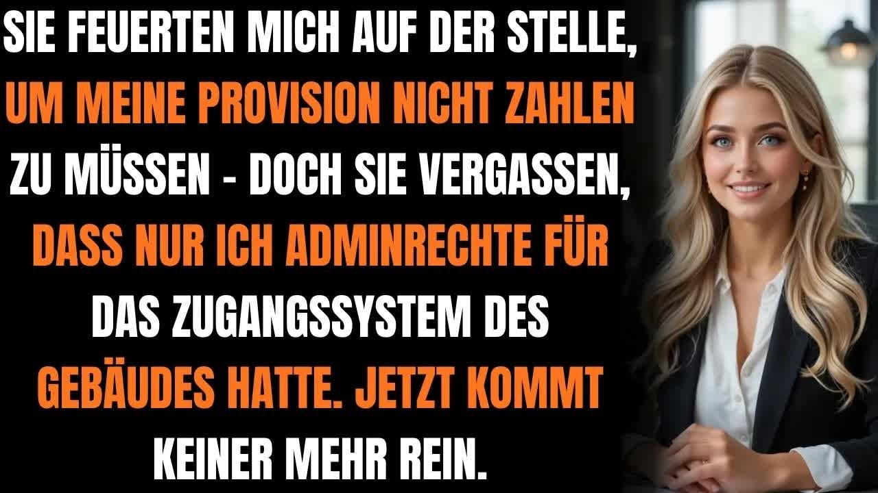 „Sie feuerten mich, um meine Provision zu sparen – jetzt kommen sie nicht mal ins Büro ♟️“