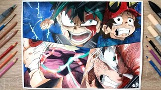 Watercolor Drawing - Midoriya Izuku VS Muscular - Boku no Hero Academia