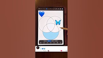 Creating different shades of blues in procreate by mixing emojis.#art #shorts #ipadart #colormixing