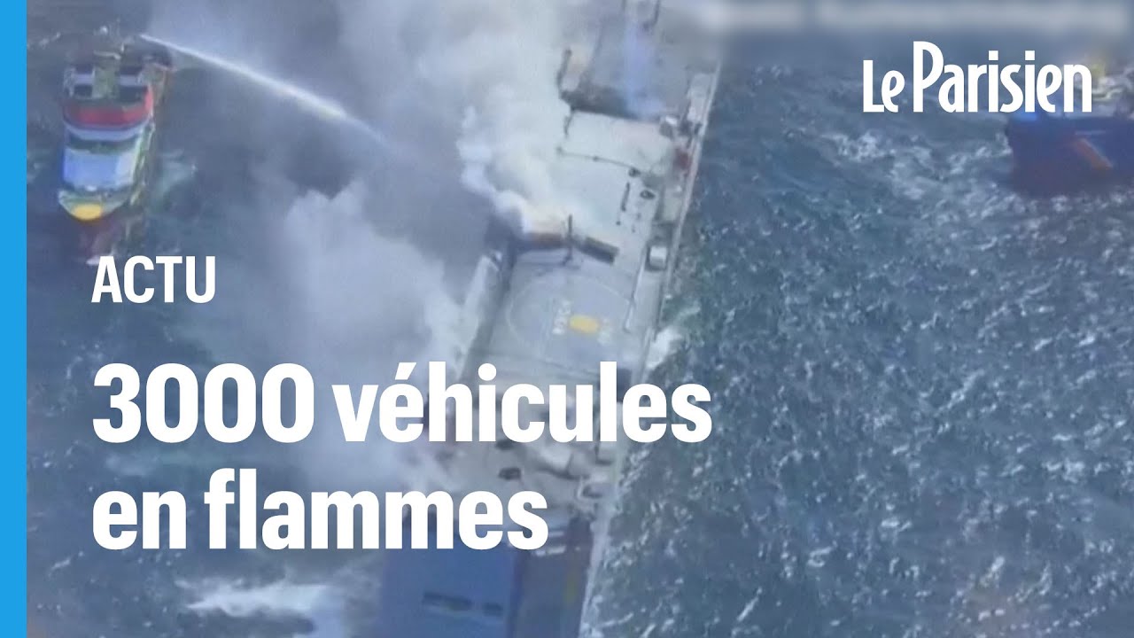 Cargo en feu : 7 marins ont sauté à l'eau pour échapper aux véhicules ...