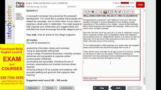 Functional Skills English Level 2   Writing Sample 1   Part 2