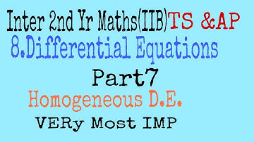 Differential equation //Part7/homogeneous/IMP/Nagaraju sir