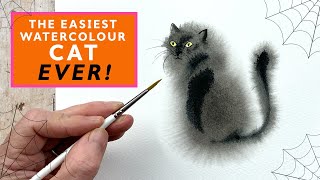 Wet on Wet Watercolour Cat  Watercolour For Beginners