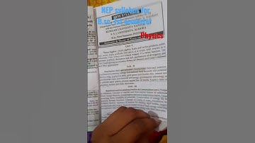 B.sc. 1st semester NEP syllabus Physics. / # Kumaun university.