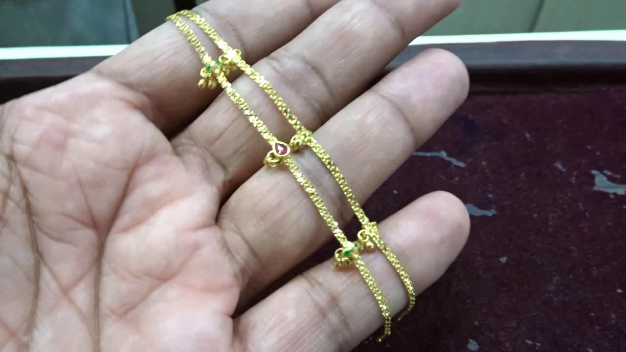 4 Gram Gold Side Ear Chains Designs 