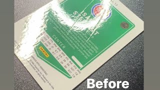 Working on removing dents and damage on modern era cards