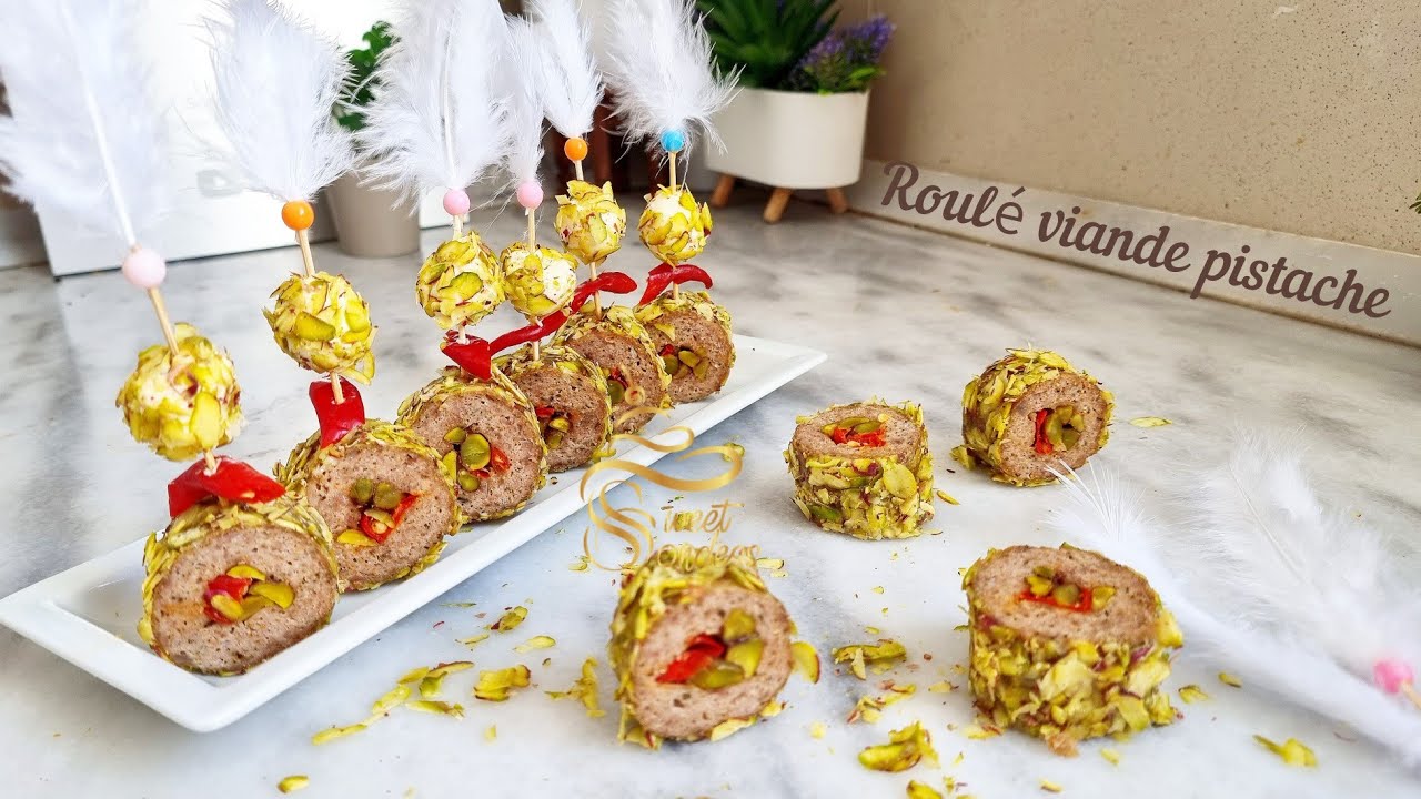لأول مرة في اليوتيوب رولى لحم مفروم بالفستق احترافى لمشاريعكم / Roulé viande pistache  pro