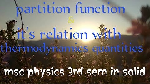 partition function & it