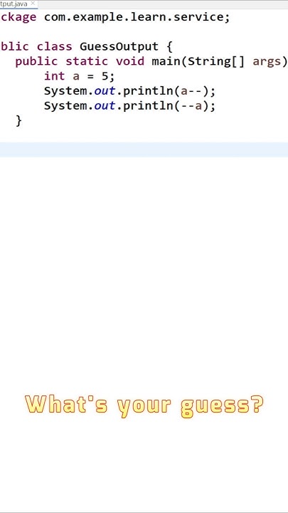 Java Decrement Challenge: Guess the Output! (a-- vs --a)? #coding # ...