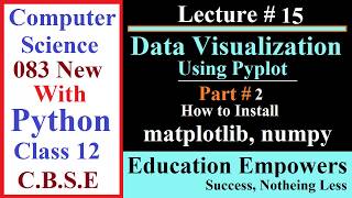 Python Data Visualization Part 2 || How to install matplotlib #15 || Class 12 Computer Science
