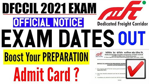 DFCCIL 2021 EXAM DATES | Official Notice | Dfccil Exam Admit Card 2021 coming soon