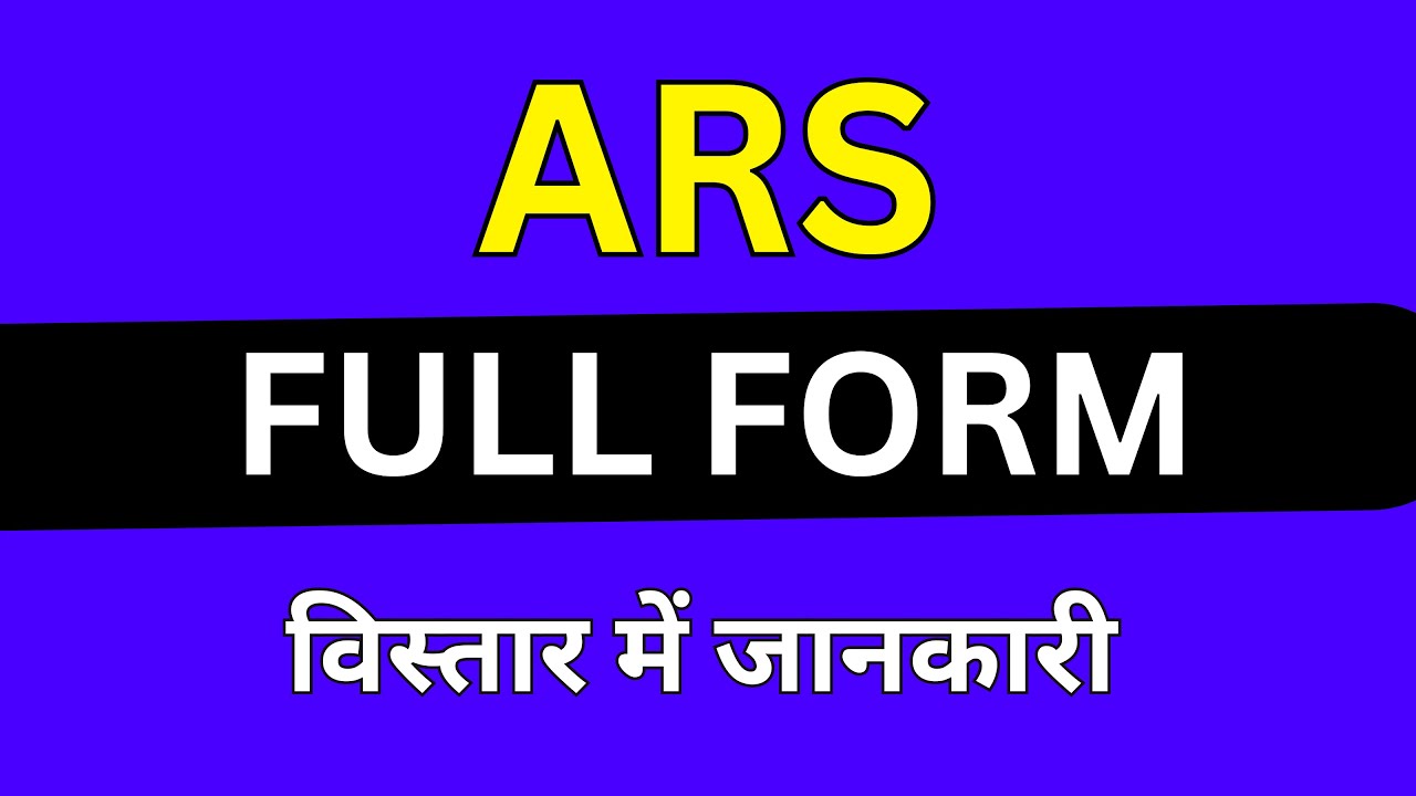 ARS full form in Medical - YouTube