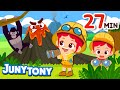 🚩Adventure Around the World! | + More Kids Song Compilation | 🦍 Jungle, Dino, Volcano🌋 | JunyTony