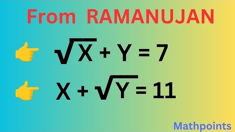 How real mensolves a simple equation  ( when Ramanujan gets bored) |