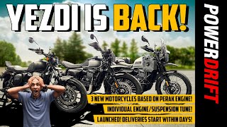 New Yezdi Roadster, Yezdi Scrambler, Yezdi Adventure | Walkaround | PowerDrift