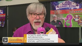 Bella meets the voice of Barney at the Lodi Comic Con!