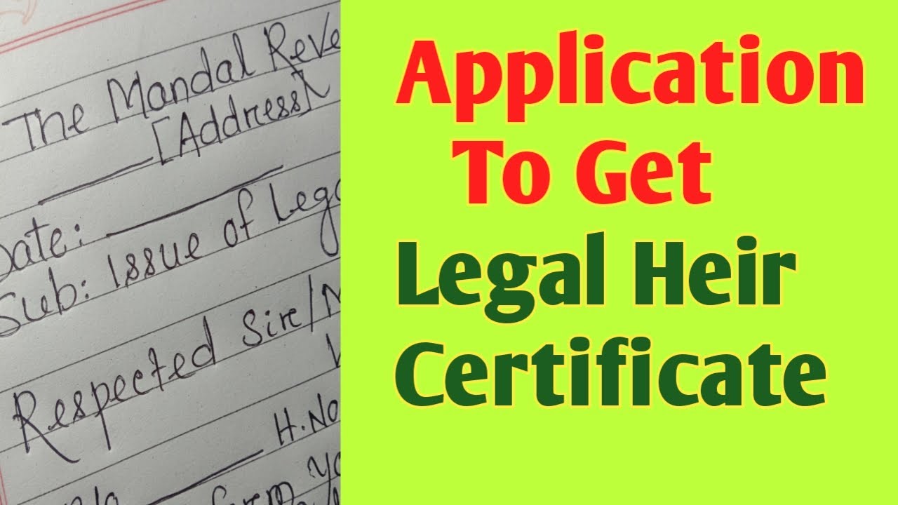 Application To Revenue Officer For Getting Legal Heir Certificate How 