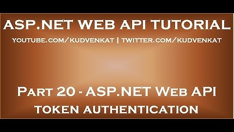 ASP NET Web API-tokenauthenticatie