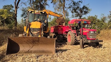 New Jcb 3dx Backhoe Machine Loading Red Mud In Mahindra 475 DI | Jcb Tractor Cartoon gadi