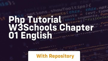 Php tutorial w3schools chapter 01 english