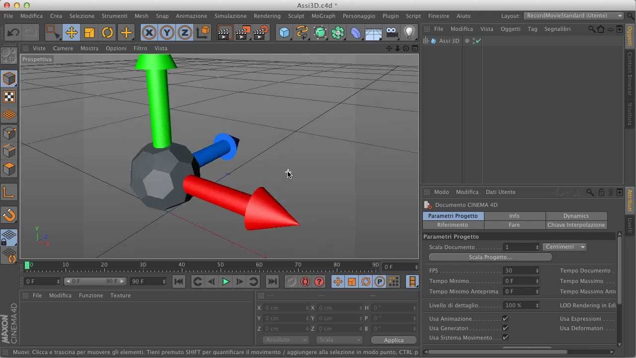 Cinema 4D 0001 : l'interfaccia - YouTube