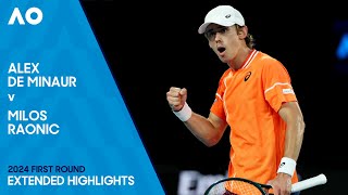 Alex de Minaur v Milos Raonic Extended Highlights | Australian Open 2024 First Round