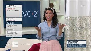 Hookless French Damask Shower Curtain with Built-In Liner on QVC