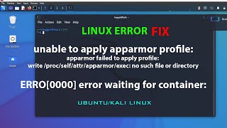 Linux Unable To Apply Apparmor Profile Apparmor Failed To Apply Profile
