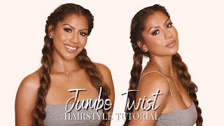 Easy Jumbo Twist Pigtails with Flat Twists! | Protective Style