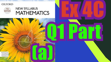 Oxford Math | Book 1 | 7th Edition |  Ex 4C | Q1 Part(a)| Math Knowledge Skills |