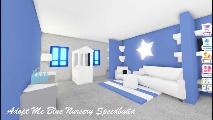 Blue Baby Room Speedbuild Adopt Me Build Hacks Youtube