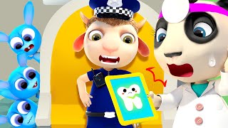 Doctor Treats The Teeth of a Policeman &amp; Rabbits Hiding | Catyoon for Kids | Dolly and Friends 3D