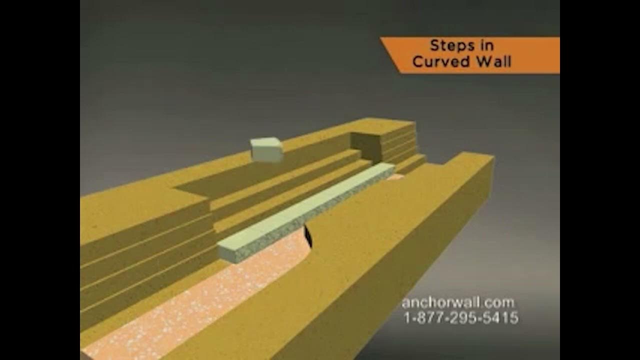 How to Build Steps Into a Curved Concrete Block Wall YouTube