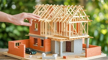 Man Builds 2-Floor Building With Mini Bricks | Small-Scale DIY @MiniHouseDIY