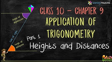 Class 10 Maths Ch9 P1 Heights and Distances (Application of Trigonometry) | NCERT - CBSE