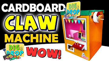 Cardboard Claw Machine New Mechanism! | Dig & Drop Candy Arcade Game