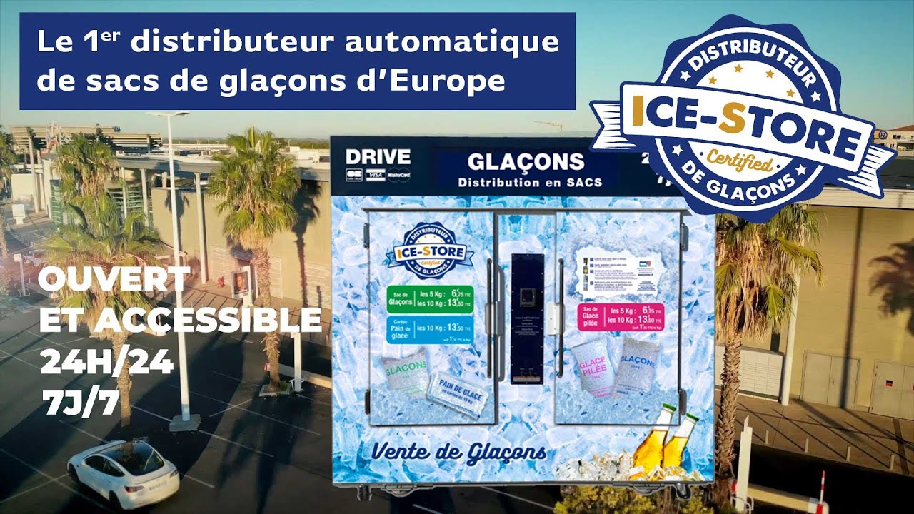 Les distributeurs automatiques à Glaçons ICE STORE - YouTube