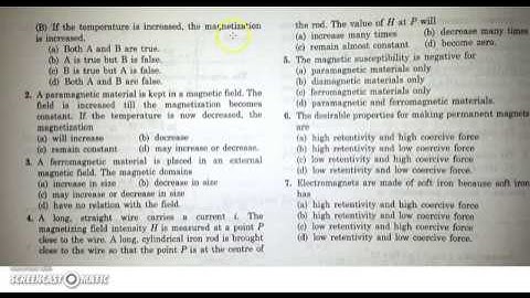 H C VERMA MAGNETIC PROPERTIES OF MATTER OBJECTIVE- 1 IITJEE, AIPMT, NEET, AIIMS, CBSE, CLASS 12TH