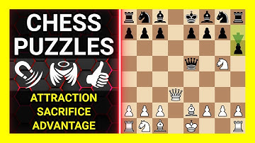 Chess Puzzles to Practice. Themes: Attraction, Sacrifice, Advantage. Learn Chess
