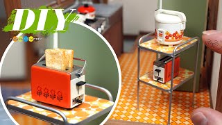 DIY ミニチュア昭和アパート作り17 ポップアップトースターとキッチンワゴン