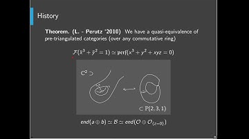 Winter School JTP: Homological mirror symmetry for not-so-simple singularities, Yanki Lekili
