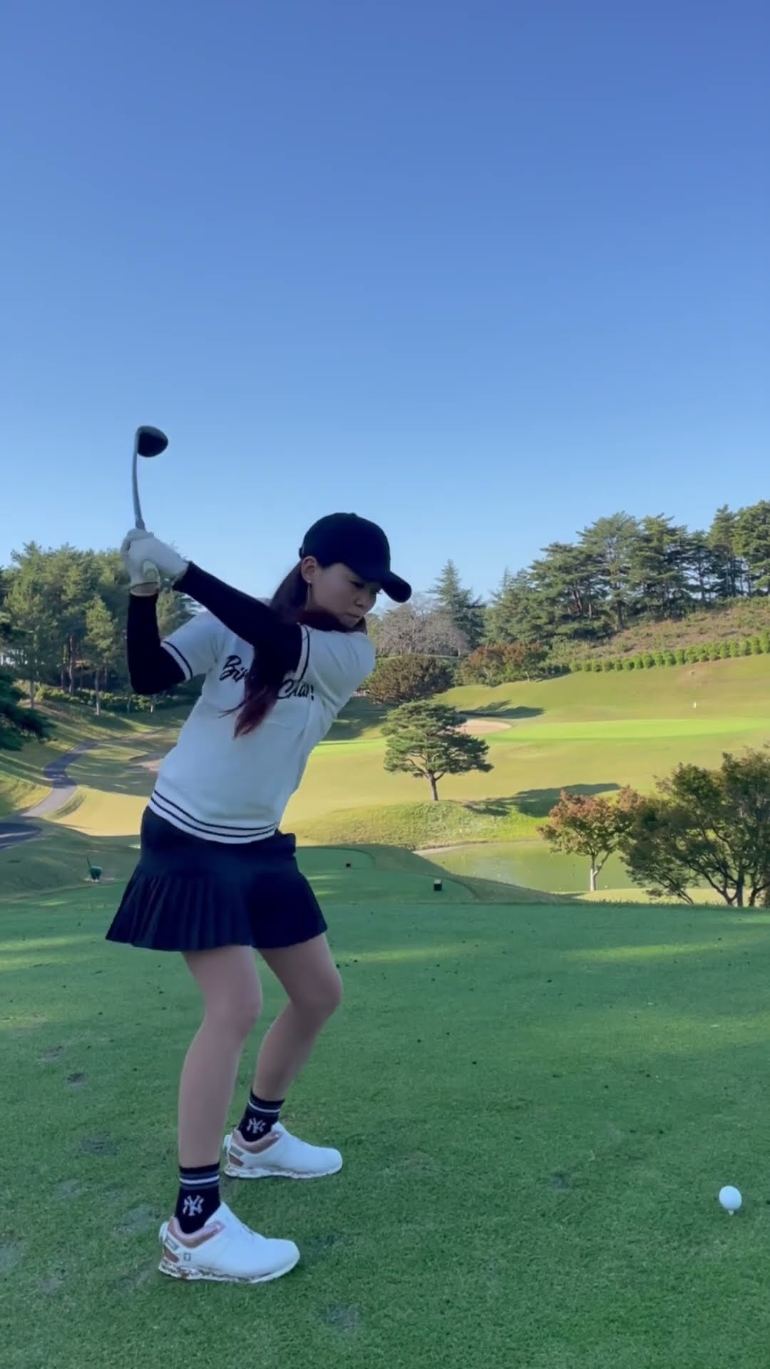 池があっても気にしないよ！気にしちゃうとスイングリズム変わってしまう可能性が大！ #golf