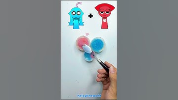 💙 Aqua vs ❤️ Tele | Guess the Mixed Colors! 🎨#satisfying #sprunki  #colormixing