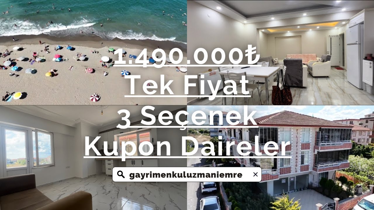 Karasu’da 3 Seçenek Tek Fiyat 1.490.000₺ ile Haftanın Fırsat Daireleri Piyasanın En Uygun Fiyatları