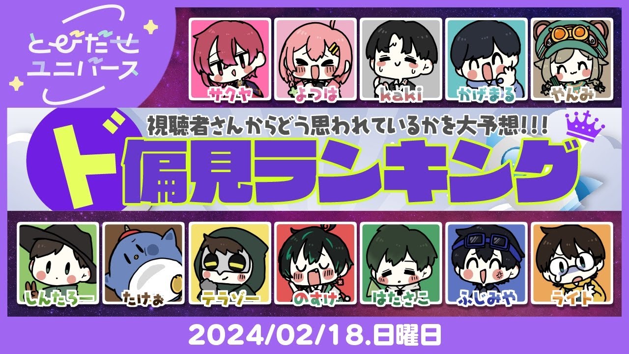 【とびユニ】ド偏見ランキング！～視聴者にどう思われてるか大予想!!～【企画後 重大発表あり】2/18